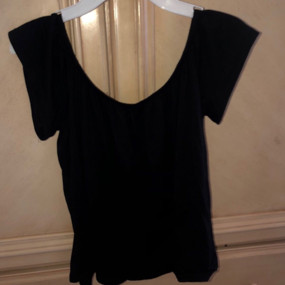 Black off the shoulder top